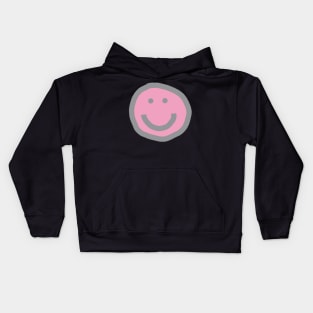 Prism Pink Round Happy Face with Smile Kids Hoodie